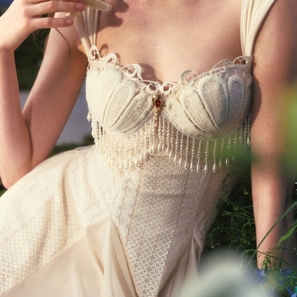 Sirencore Pearl Fringe Mermaid MiNI Gown /Maxi Dress - Picture 5 of 16